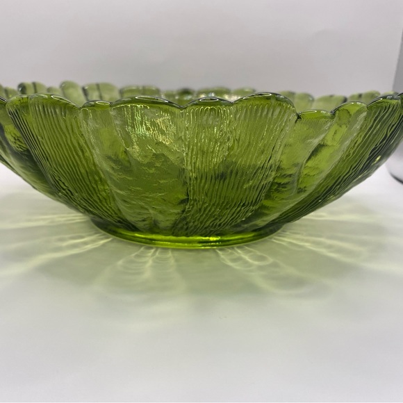 Anchor Hocking green & gold sunflower pressed glass set. Vintage 1960’s. - Picture 12 of 12
